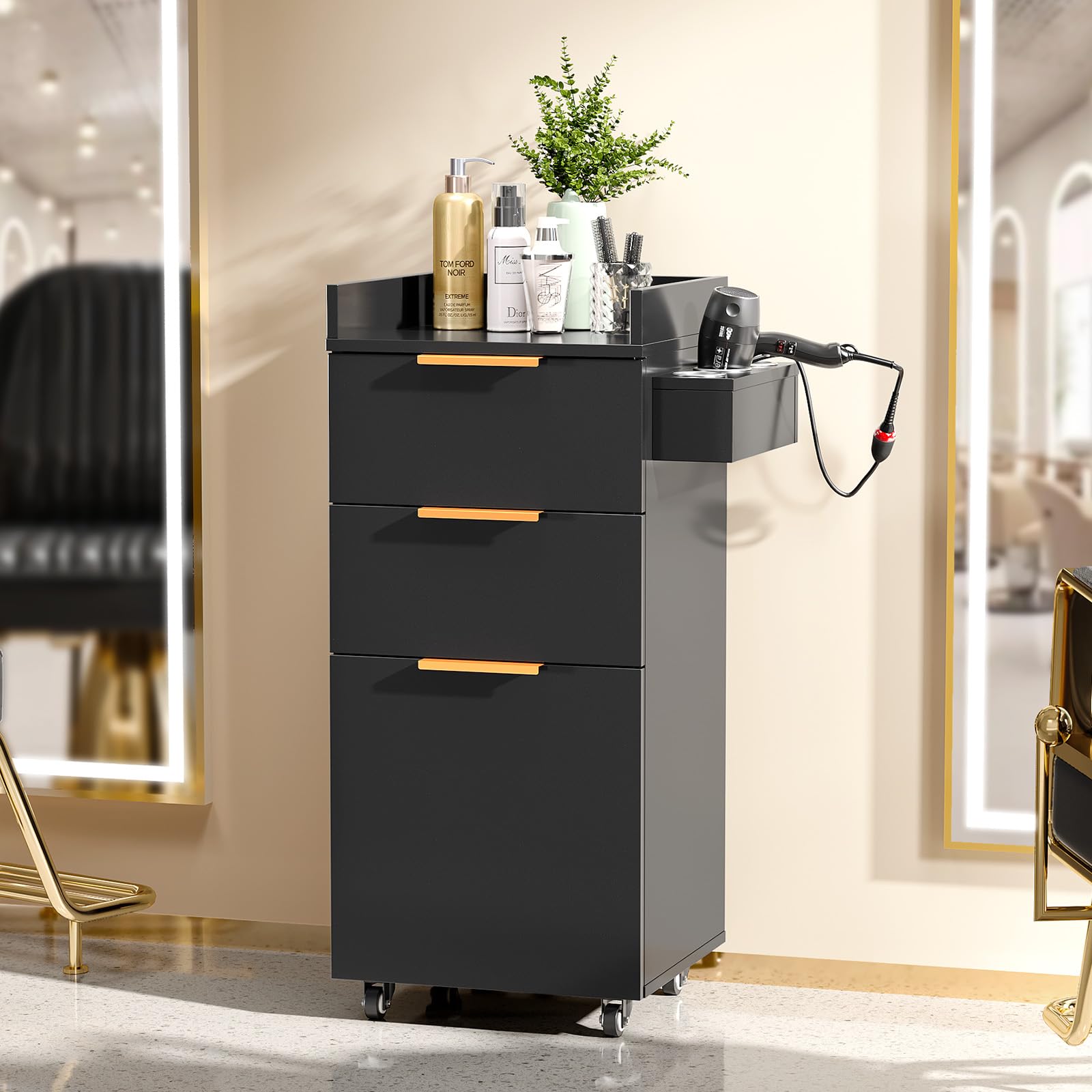 Amazon.com: OmySalon Salon Cart with Wheels, 3-Tier Rolling Hair